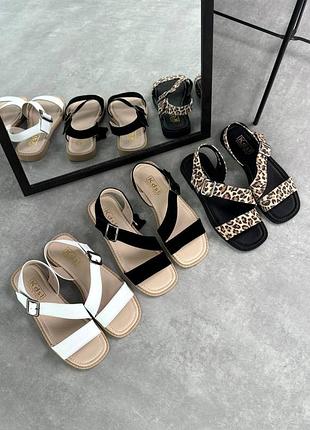 Босоніжки жіночі з натуральної шкіри замші