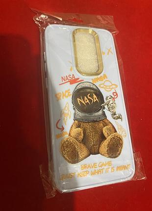 Чохол з ведмедиком nasa для xiaomi redmi note 8 pro