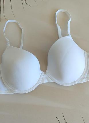36c/ 80c базовый белый бюстгальтер на тонком паралоне на косточках primark