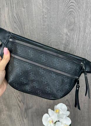 Модна жіноча бананка стиль guess, сумка бананка для дівчат гесс