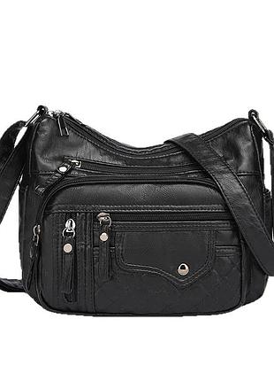 Сумочка женская 8108 кросс-боди черная