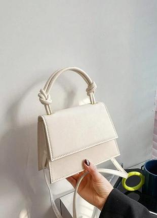 Сумочка женская 4327 кросс-боди молочная белая