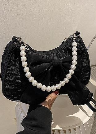 Сумочка женская 7056 багет черная