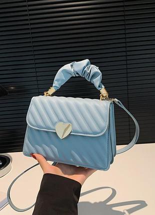 Сумочка женская 6557 кросс-боди голубая