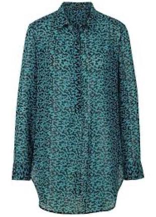 Шелковая блуза листочка длинный рукав размер м идеал