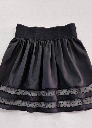 Юбка для девочки школьная на резинке черная