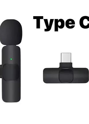 Петличний мікрофон бездротовий k9 для смартфона 2 мікрофона з адаптером type c
