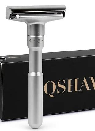 Безопасная бритва qshave rm для мужчин и женщин, регулируемый бритвенный станок нержавеющая сталь