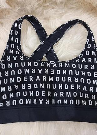 Топ спортивный under armour черный топик монограмм лого