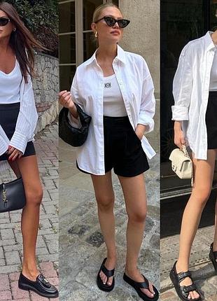 Черные летние шорты а-силуэта , бермуды