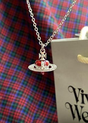 Vivienne westwood new diamante heart pendant necklace — цена 1950