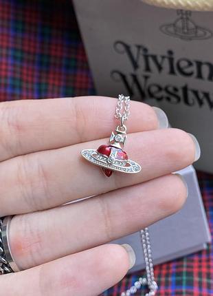 Vivienne westwood new diamante heart pendant necklace — цена 1950