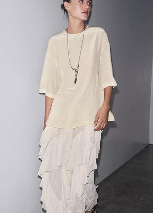 Плісирована спідниця жіноча біла zara new