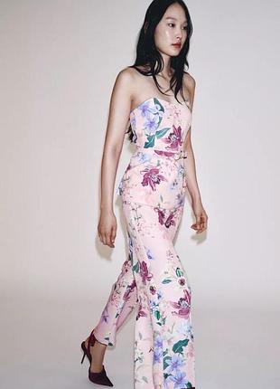 Костюм жіночий брючний з квітами zara new