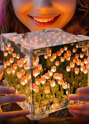 Нічник нескінченні тюльпани/світильник зроби сам