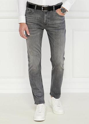 Классные легкие светлосерые джинсы "hugo boss" delaware slim fit w32 l32 пояс-83см.
