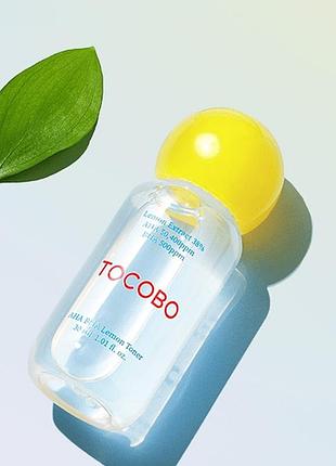 Лимонний тонер для обличчя з кислотами tocobo aha blemon toner 30 ml