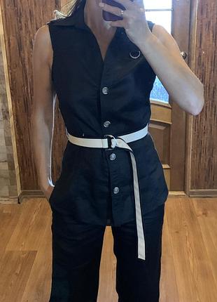 Лляний брючний костюм zara