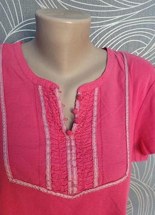 Cotton 100% новая классная футболка кофточка с пуговицами