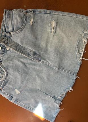 Джинсова юбка stradivarius