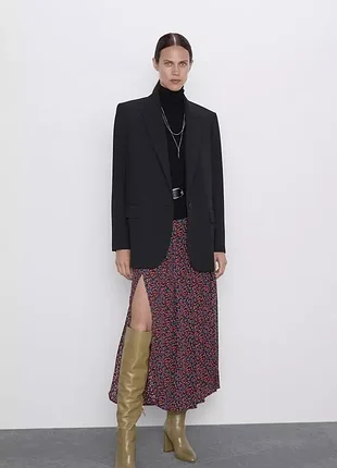Юбка миди в мелкий цветочек с разрезами zara m