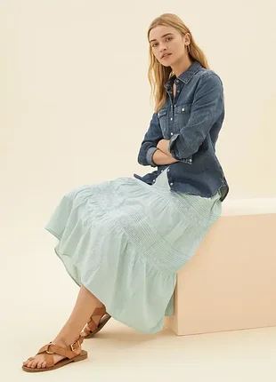 Юбка миди per una из чистого хлопкового кружева размер 42