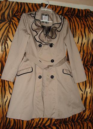 Супер плащ бежевого кольору"petite"р. 14,98%бавовна,2%еластан.