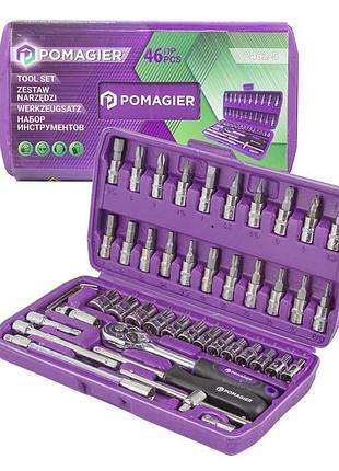 Набор инструментов 46пр. 1/4''(6гр.) pomogier pg-2462-5