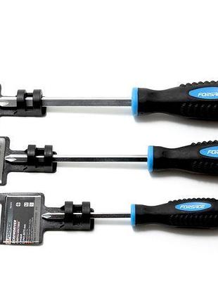 Отвертка крестовая силовая магнитная под ключ "profi" s2 ph3.0х125мм, на пластиковом держателе forsage