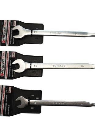 Ключ рожково-торцевой шарнирный 14мм на пластиковом держателе forsage f-75214