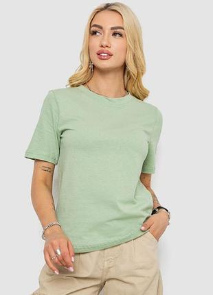 Футболка женская однотонная, цвет оливковый