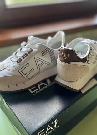 Кросівки жіночі ea7 emporio gravierter armani біло-бежевого кольору