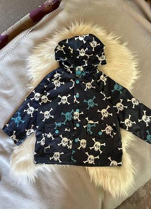 Темно синя кутка з капюшоном, з флісовою підкладкою