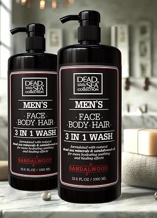 Dead sea collection чоловічий гель 3в1 sandalwood, 1 л