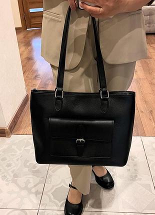 Натуральна шкіряна сумка жіноча італійка ділова класична