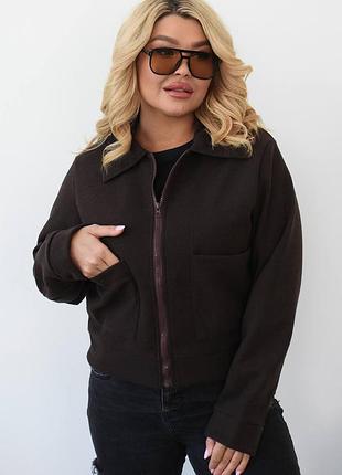 Вкорочена куртка бомбер з овчини , баранчик, на змійці, курточка, жакет