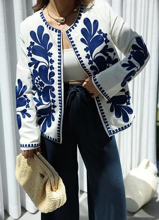 Турецкий оверсайз пиджак жакет вышиванка на подкладке