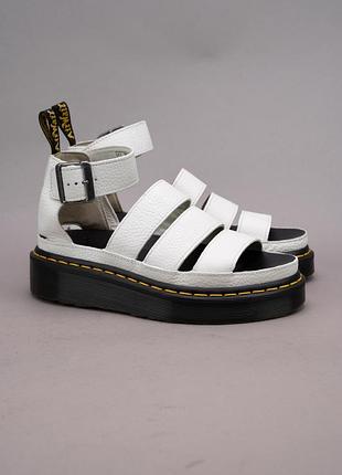 Босоножки сандалии женские кожаные dr. martins clarissa ii quad на платформе белые размер 37
