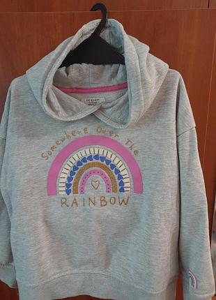 Толстовка на девочку 5-6 р рукав от горла 44см длина 44см брюки в карам.