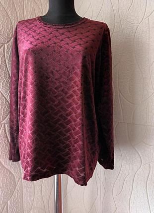Carla ferroni италия бордовая блуза с длинным рукавом размер 48-50