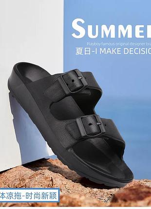 Чорні тапочки шльопанці 27 см по устілці