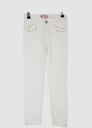 Джинсы для девочки цвет молочный туречки