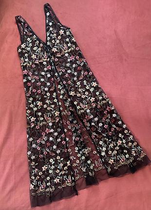 Шикарна повністю вишита накидка сітка сукня