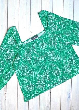 🤩1+1=3 стильная зеленая блуза блузка в горошек sosandar, размер 50 - 52