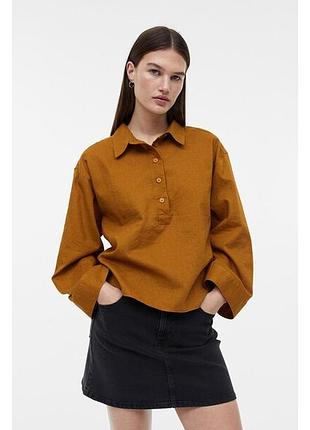 Лляна сорочка оверсайз h&m