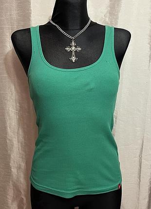 Винтажная базовая майка в рубчик vintage 2000s y2k