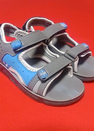 Дитячі спортивні сандалії для хлопчика yellow kids, колір сірий/синій, розмір 30, устілка 19.5 см, туреччина
