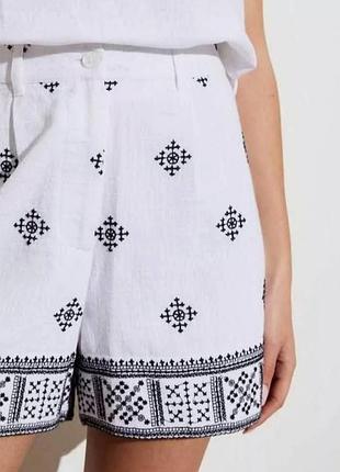 New look made in india шорты женские из натуральной ткани.вышивка на изделии.