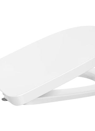 Сиденье для унитаза roca tura a801f02002 дюропласт, soft close, белое, 367×447 мм