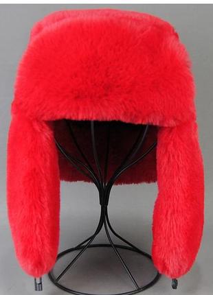 Шапка-бомбер из искусственного меха